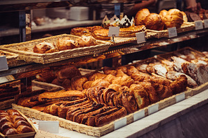 Bakery and pasty store showcase