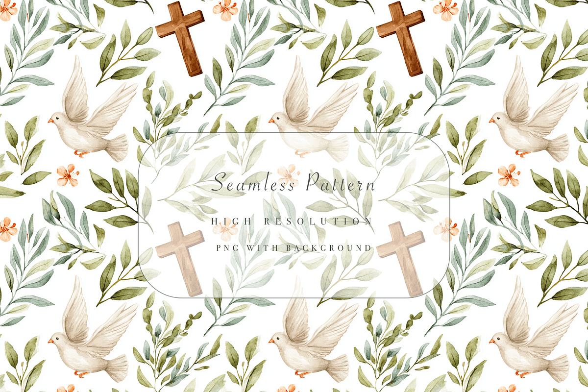 Christian Pattern Seamless, a Decorative Illustration by Pati Charm Studio (Photo 1 of 7)