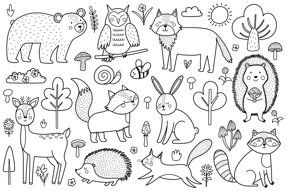 Cute Forest Animals Big Collection, an Animal Illustration by Gulnara Sabirova (Photo 11 of 16)