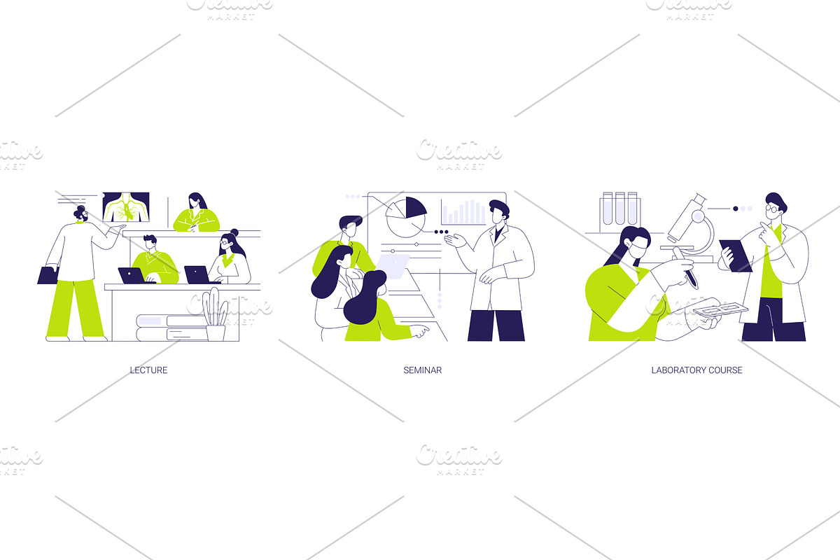 Medical college classes isolated, an Education Illustration by Visual Generation