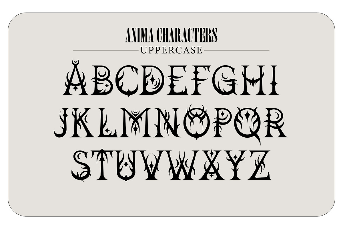 Anima - Tribal Mystical Logo Font, a Blackletter Font by Struvictory.art (Photo 4 of 9)