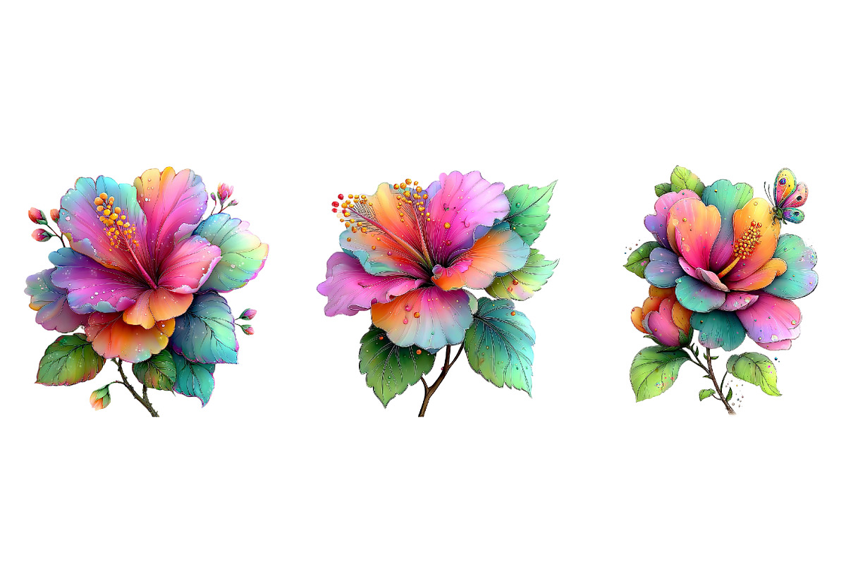 Whimsical Spring Hibiscus Flowers, an Illustration by Designworld (Photo 5 of 7)