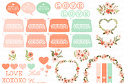 Love Typewriter Peach and Green, an Illustration by Mia's Graphic Design (Thumbnail 5 of 9)