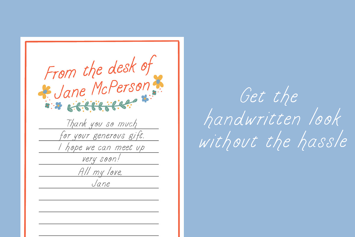 Cream and Sugar - A Handwritten Font, a Handwritten Font by Emily Kurek (Photo 2 of 7)