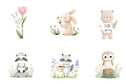 Watercolor Spring Nursery Clipart, an Illustration by CreationArt (Thumbnail 6 of 7)