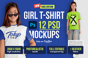 Asian Kids Girl T-Shirt Mockups, a Shirt Mockup by Hi, Mock-Up! (Thumbnail 1 of 13)