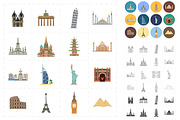 16 flat landmark icons, an Icon by Anton (Thumbnail 1 of 2)