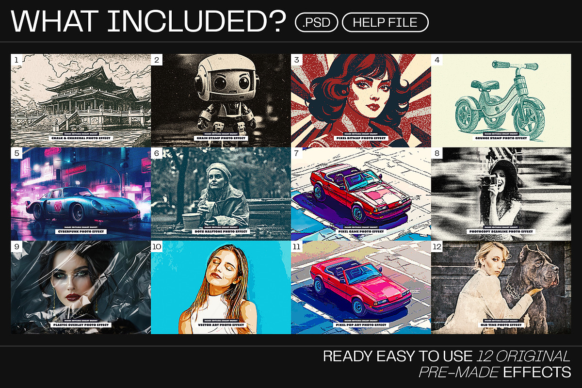 12 Photo Effect Templates, a Layer Style Add-On by iDoodle Studio (Photo 2 of 6)