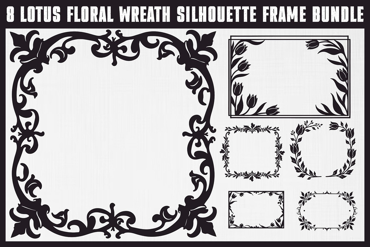 Lotus Floral Frame Bundle Set, an Illustration by BIPLOB EXPERT (Photo 1 of 9)