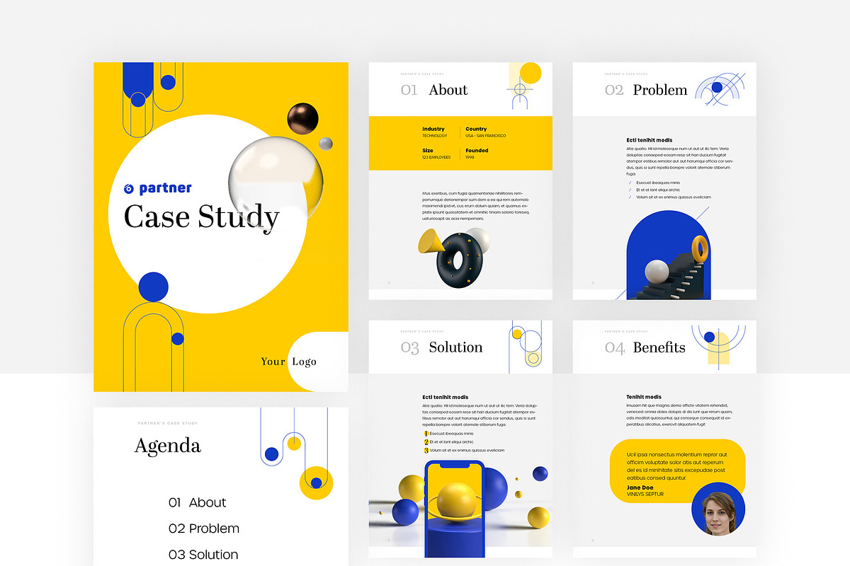Abstract Illustrations Case Study, a Presentation Template by pistakovac (Photo 1 of 4)