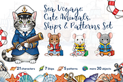 Sea Voyage Cute Animals, an Illustration by lokfrid (Thumbnail 1 of 12)