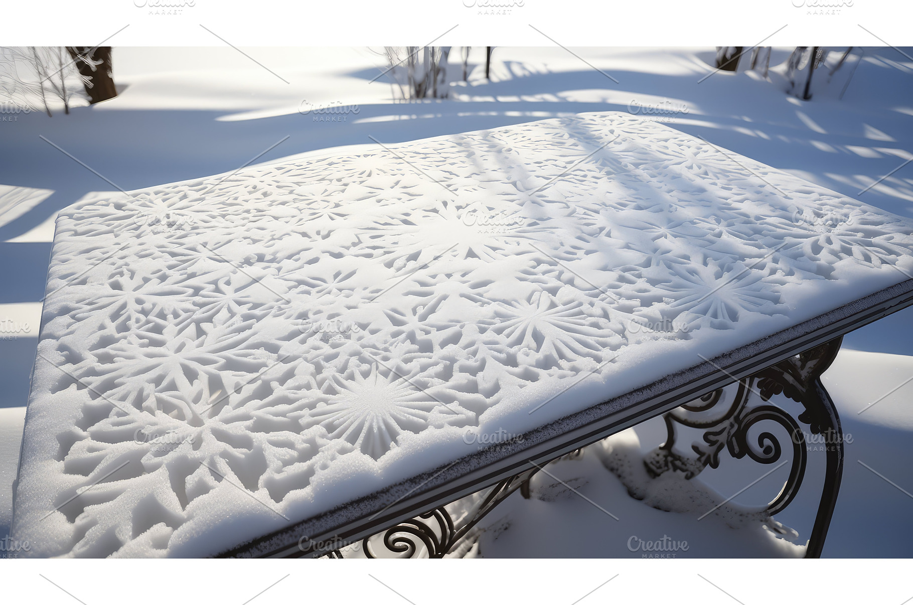 pristine table snow ai generated, a Background Photo by pikepicture