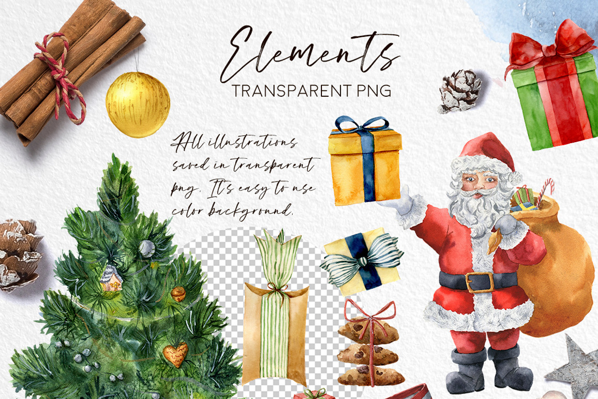 Delicate Christmas Watercolor bundle, a Seasonal Illustration by Yuliya Derbisheva (Photo 11 of 14)