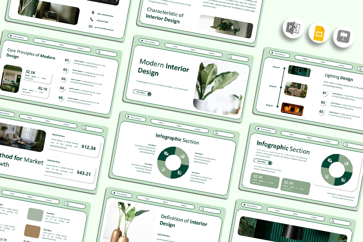 Modern Interior - Google Slides, a Presentation Template by Iqsiart Studio (Photo 1 of 3)
