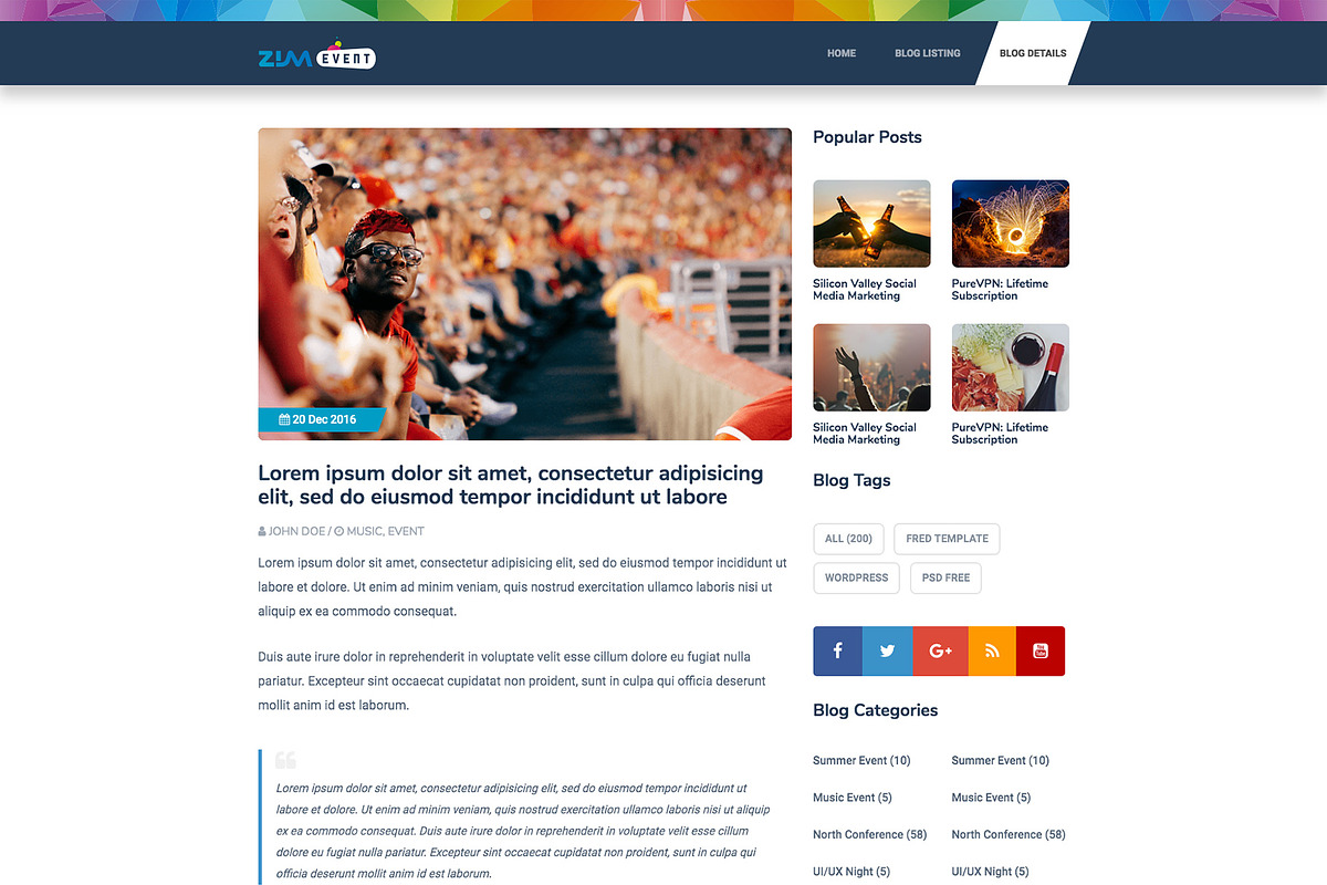 Zim Event - One Page Event Template, a Landing Page Template by Hervat (Photo 4 of 4)