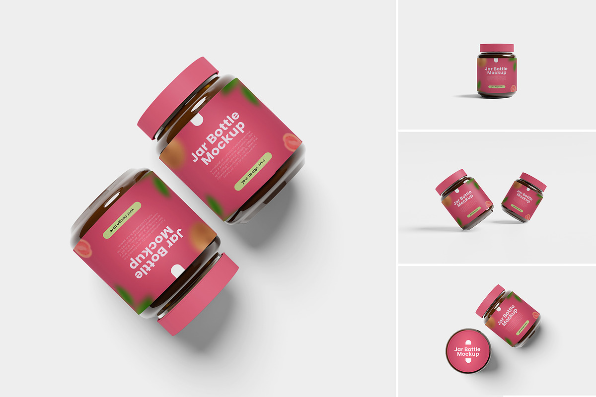 High Quality Bottle Glass Jar Mockup, a Packaging Mockup by Onezero (Photo 1 of 5)