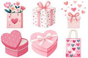 Watercolor Valentine Gift Clipart, an Illustration by Craft Nest (Thumbnail 7 of 10)