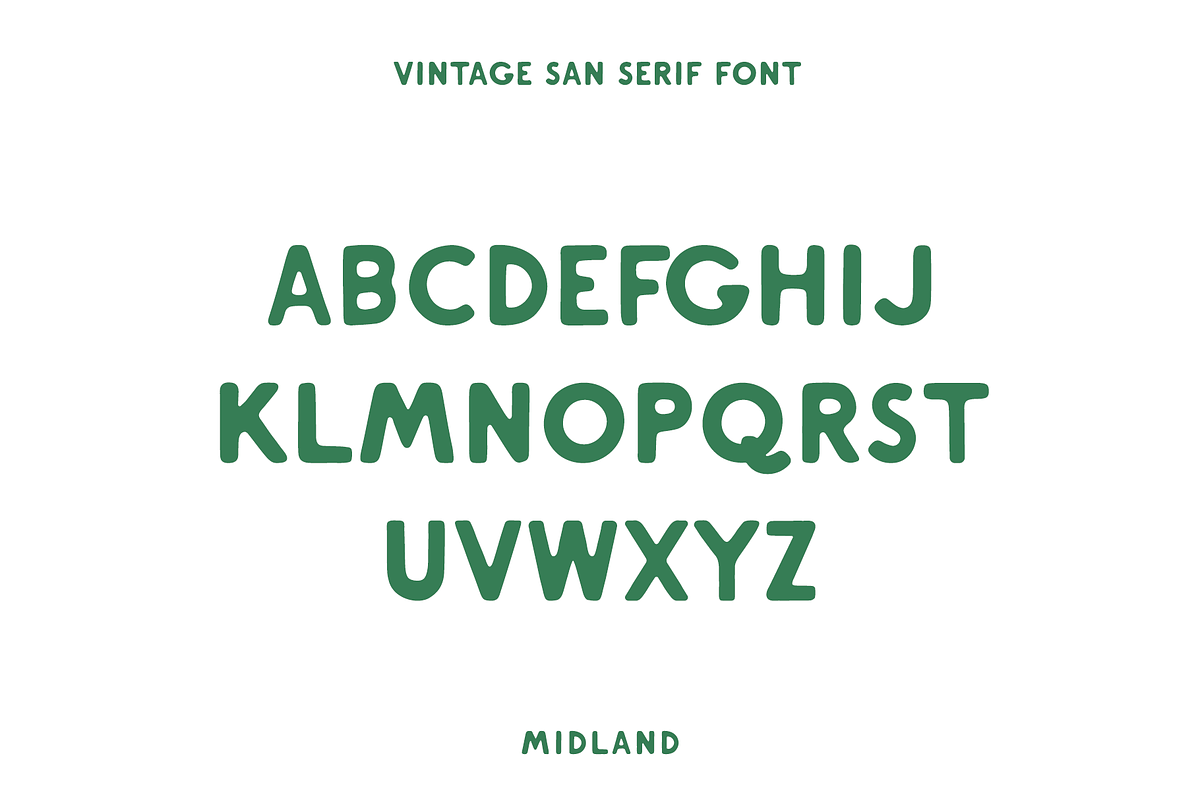 Midland | Vintage Sans Serif Font, a Sans Serif Font by Rough Patch Studio (Photo 7 of 8)