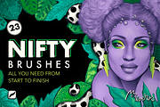 Nifty Brushes for Procreate, a Brush Add-On by Riveros Illustration (Thumbnail 1 of 11)