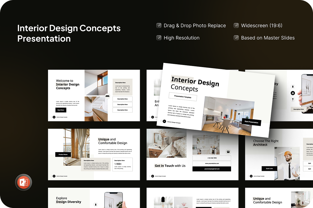 Interior Design Concepts Powerpoint, a Presentation Template by SquidPixey (Photo 1 of 7)