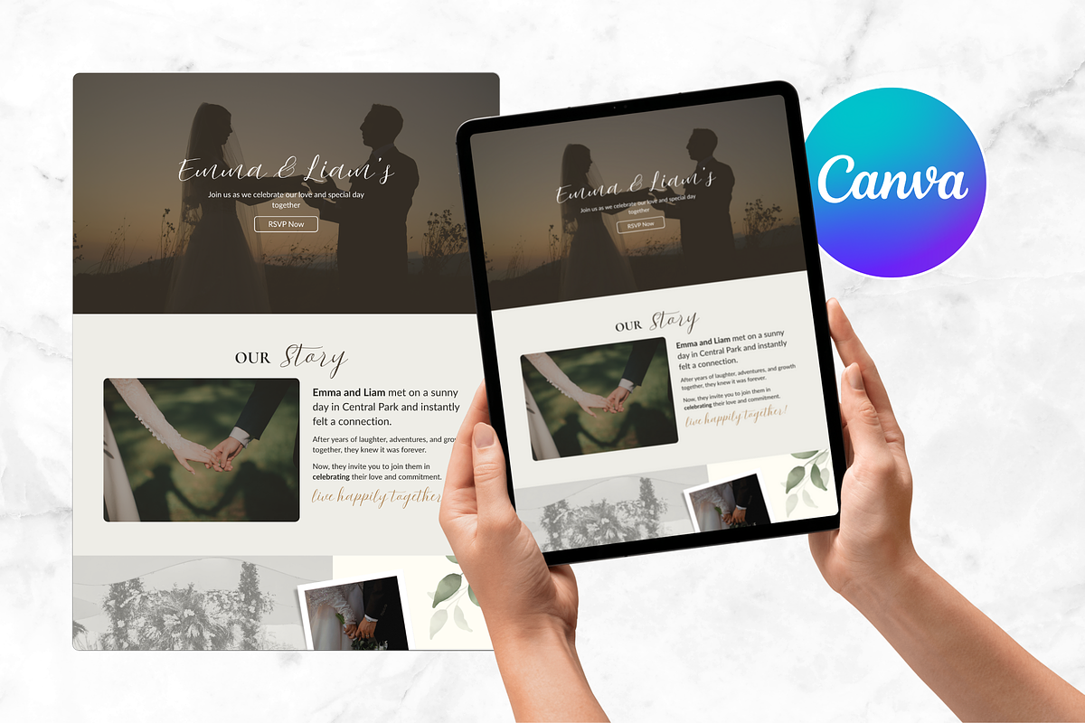 Canva Wedding Website Template, a Landing Page Template by Snapybiz (Photo 5 of 11)