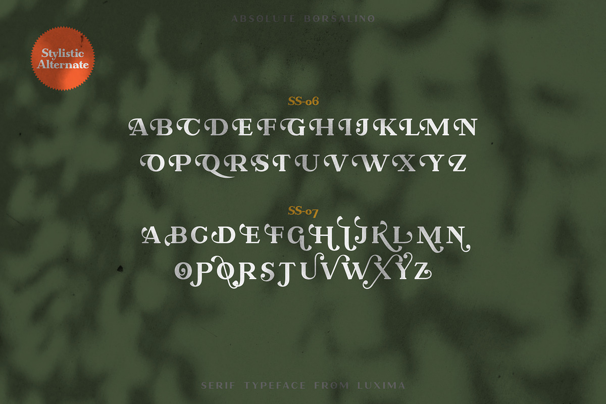 Absolute Borsalino - Serif Font, a Serif Font by Luxima (Photo 11 of 15)