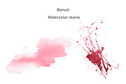 Wine and Grapes,watercolor clip art, a Food Illustration by SvetLana (Thumbnail 16 of 16)