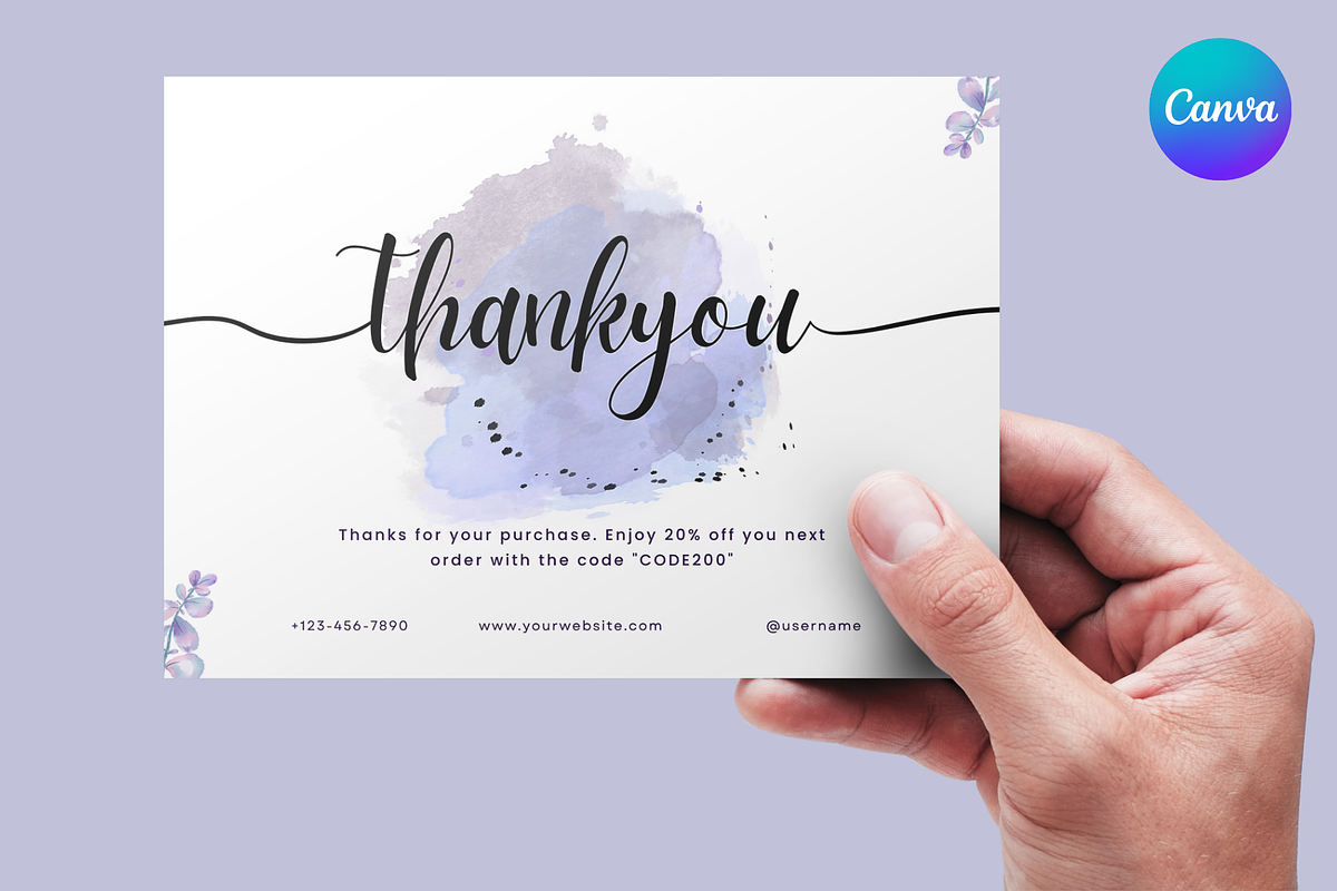 Thank you Card Canva Template, a Card Template by Visual Designs (Photo 1 of 2)