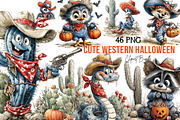 Cute Western Halloween Clipart, a Seasonal Illustration by fashionaddict (Thumbnail 1 of 7)