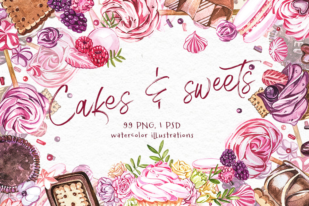 Cakes and sweets illustrations, a Decorative Illustration by Ann Astro (Photo 1 of 17)