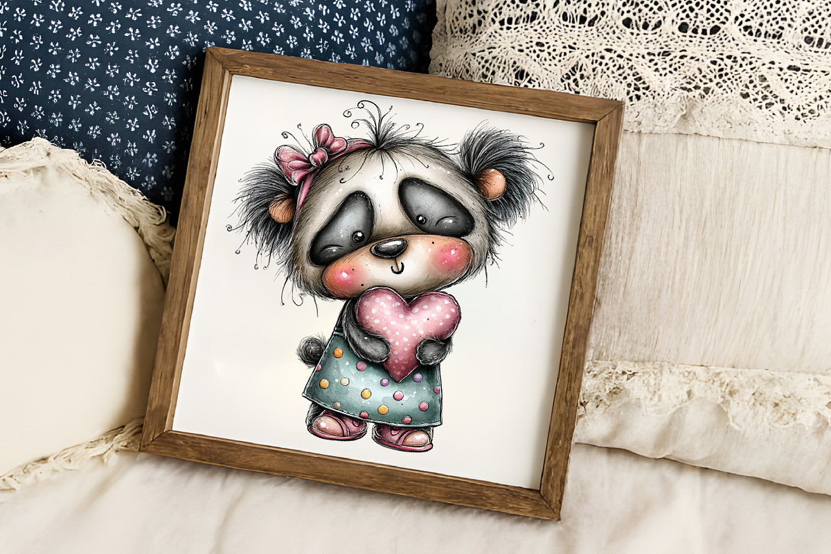 Cute Valentine Companions Watercolor, an Illustration by RobertsArt (Photo 6 of 7)