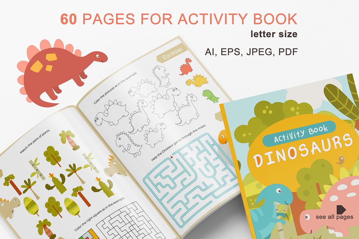 Dinosaurs Activities for kids, an Education Illustration by Nursery Art (Photo 2 of 9)