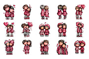 Valentines Couple Clipart, an Illustration by SinaCreation (Thumbnail 2 of 11)
