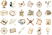Antique Ivory Travel Clipart, an Illustration by Sublimation Artist (Thumbnail 2 of 6)