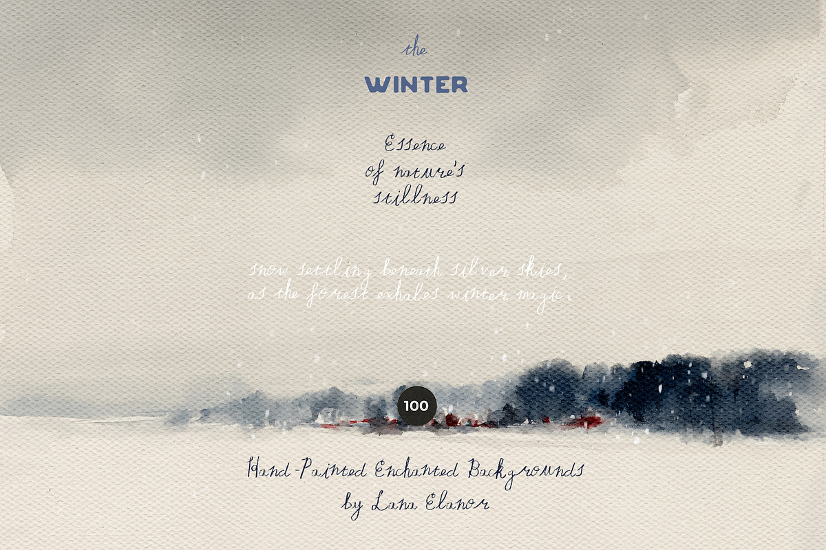 Hand-Painted Winter Backgrounds, a Background Graphic by Lana Elanor (Photo 15 of 16)