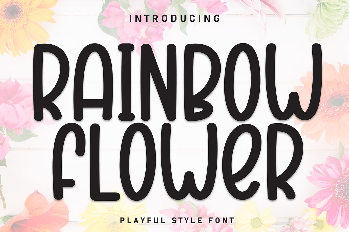 Rainbow Flower | Script Font, a Script Font by Scratchones (Photo 1 of 8)