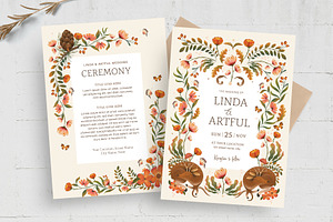 Autumn Fall Wedding Card Flyer