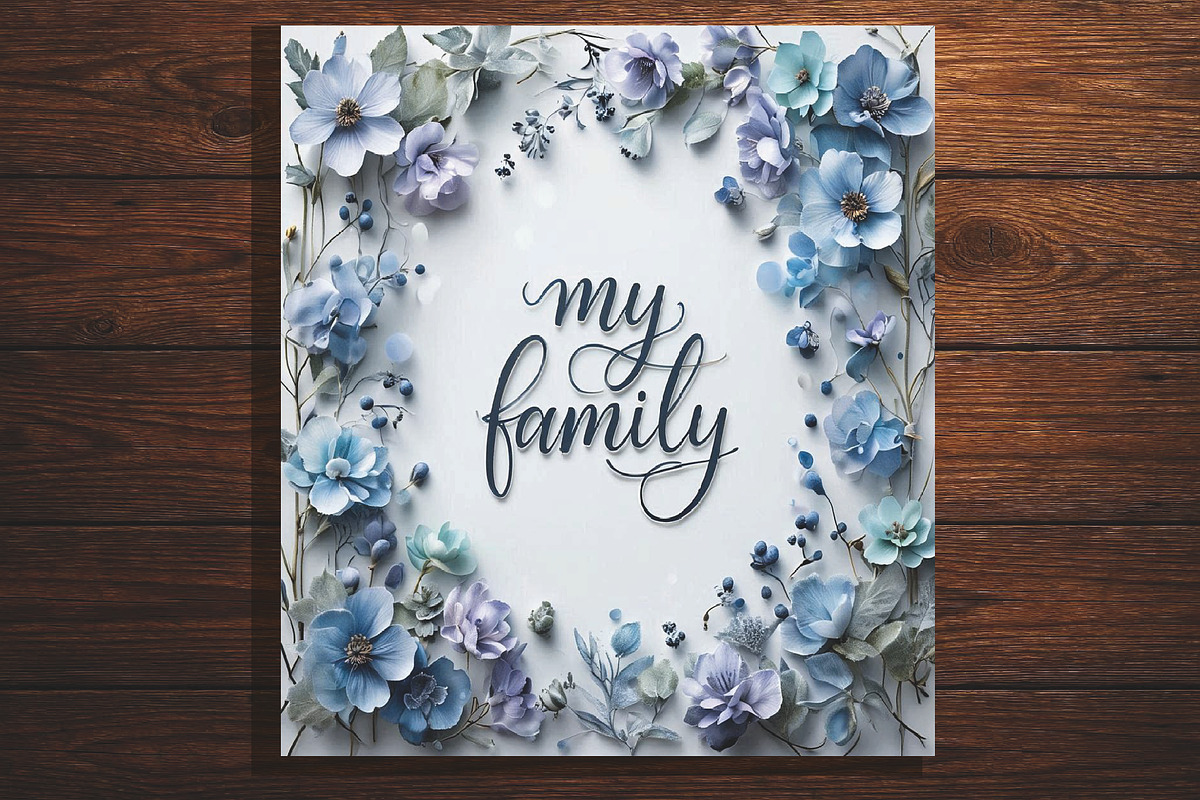 Floral “My Family” Wall Art Set – 3, an Illustration by Lesia.kabakova (Photo 4 of 5)