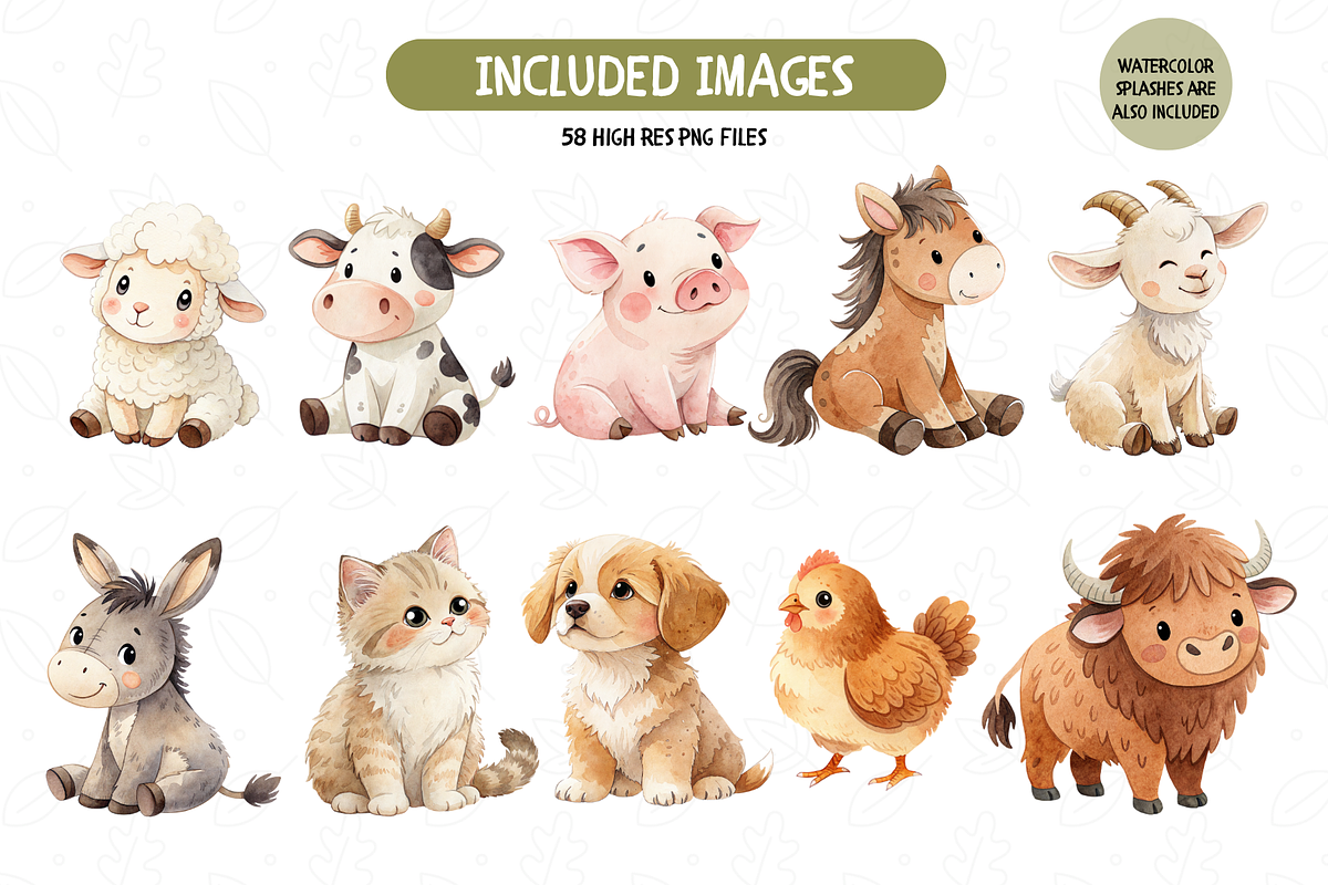 Barnyard Animals Clipart, an Object Illustration by TatiMockup (Photo 2 of 8)