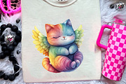 Adorable Rainbow Cute Cat Clipart, an Illustration by CreationArt (Thumbnail 5 of 9)