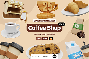 3D Coffee Shop Illustration Vol 2