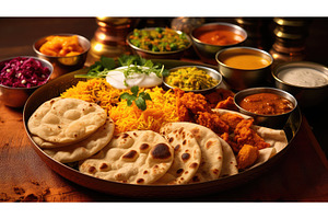 gourmet plate food background ai, a Food & Drink Photo by pikepicture