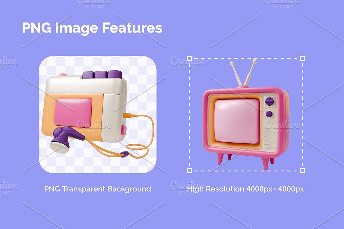 3D Retro Electronics Illustrations, an Object 3D Model by 35lab (Photo 4 of 6)