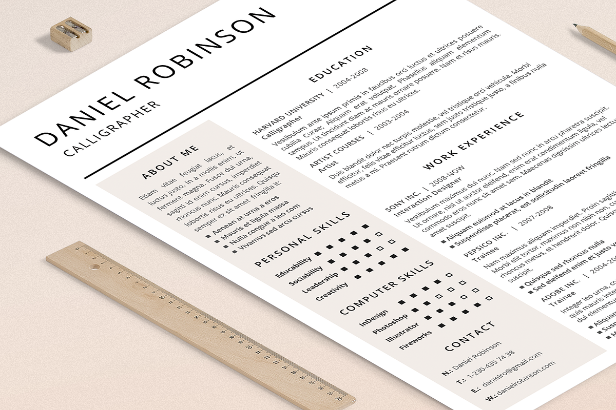 Resume/CV - Robinson, a Resume Template by 3Angle (Photo 3 of 3)