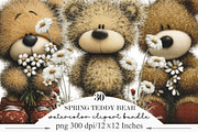 Whimsical Spring Teddy Bear Clipart, an Illustration by Designking (Thumbnail 1 of 7)