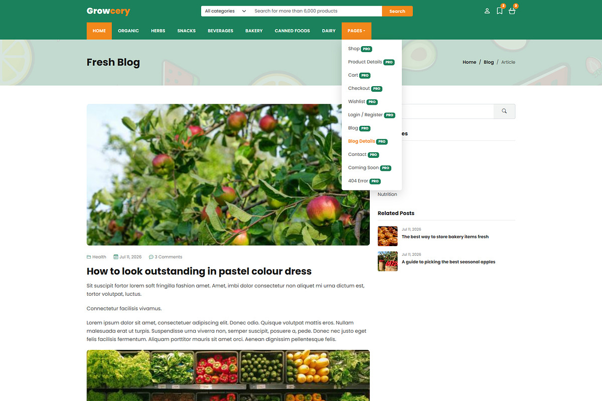Growcery ECommerce HTML Template, a Bootstrap Template by TemplatesJungle (Photo 2 of 4)
