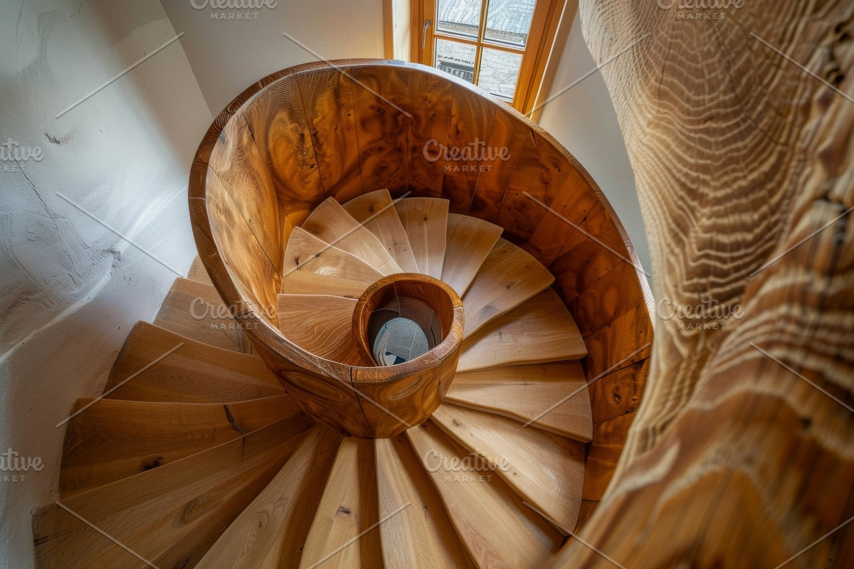 69 Spiral wooden staircases, an Architecture Photo by Handmadefont (Photo 7 of 73)