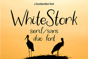 WHITE STORK. A HANDWRITTEN DUO FONT.