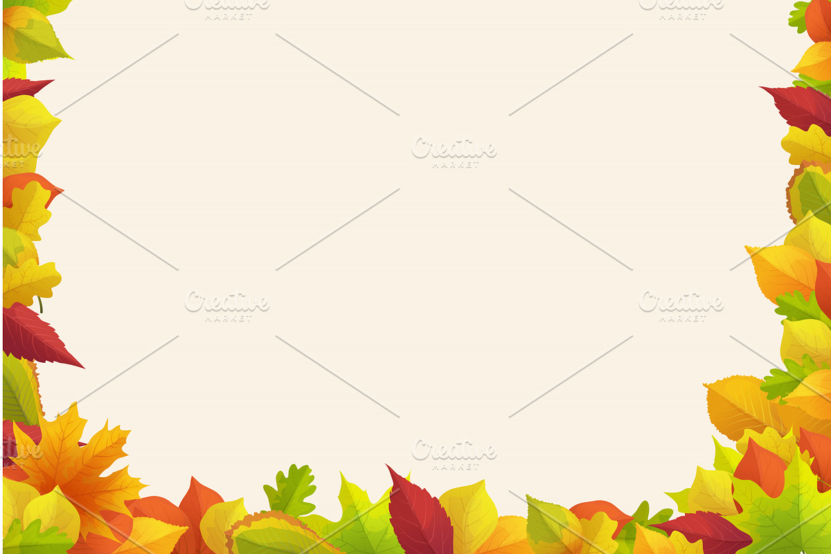 an autumn leaves frame decorative, a Texture Illustration by IfH