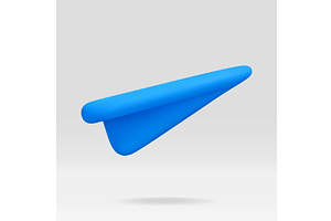 Blue paper airplane in flight, a Technology Illustration by Abscent
